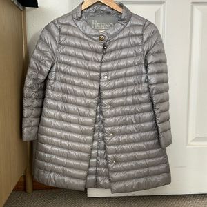 Herno lightweight grey puffer jacket 38 XS